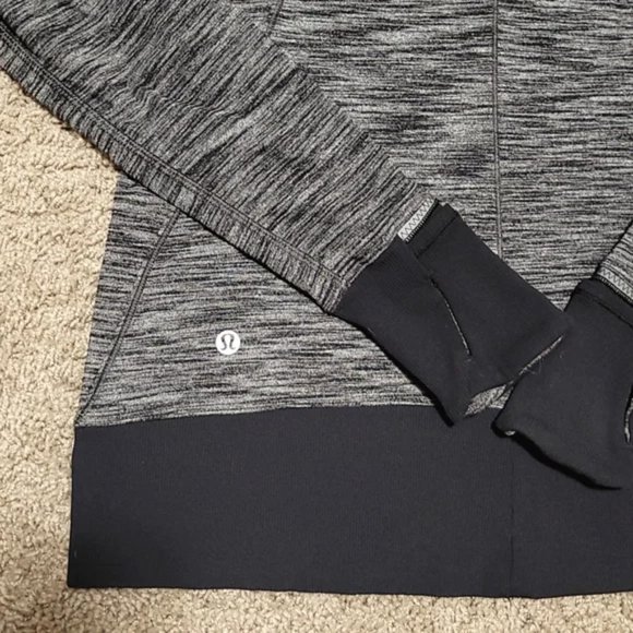 Lululemon Runderful 1/2 Zip Mini Check Pique Black Heathered Black / Gray Size 6 - Picture 11 of 12